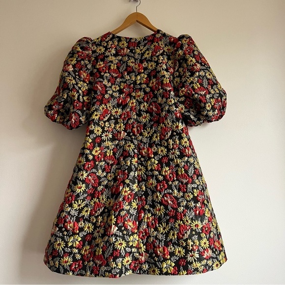 Ganni 3D Jacquard Dress in Meadow Black EU 36/US 4 - Picture 14 of 16